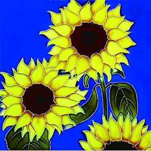   8x8x0.25 inches Ceramic Hand Painted Art Tile Patio, Lawn & Garden