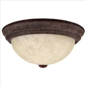  Lighting   2733TS   13 Two Light Flush Mount with Rust Scavo Glass 