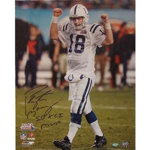 Peyton Manning Autographed SB XLI MVP SB XLI Walking Up Field 16x20 