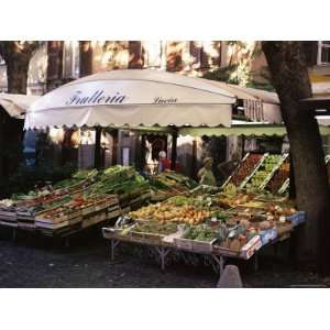 Fruit and Vegetable Shop in the Piazza Mercato, Frascati, Lazio, Italy 