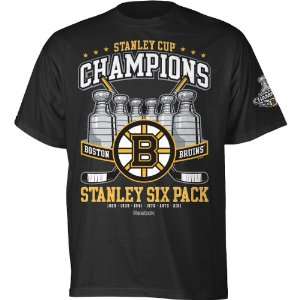 Boston Bruins Stanley Cup Champions Six Pack T Shirt Small  
