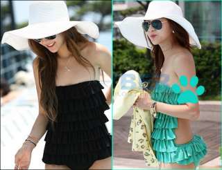 Wide Large Brim Summer Beach Sun Straw Beach Derby Hat  
