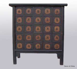 Chinese Black Apothecary 25 drawer Chest Herb Cabinet  