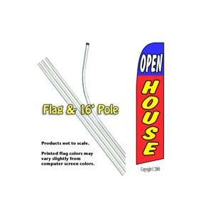  Open House (Blue/Red) Feather Banner Flag Kit (Flag & Pole 
