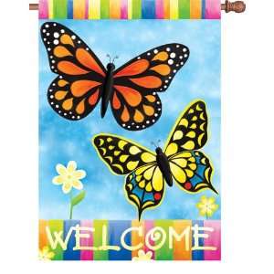    Butterflies Welcome Decorative House Flag Patio, Lawn & Garden