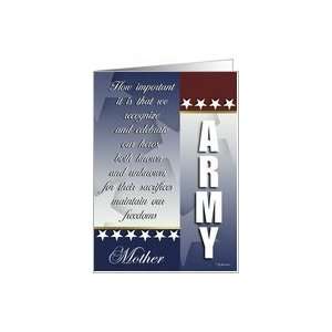  Army Support Our Troops greeting card for your Mother Card 
