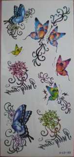 12 packs tatouages temporaire,fleur/papillon/coeur/lune  