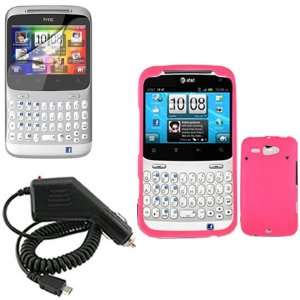  iNcido Brand HTC ChaCha Combo Rubber Hot Pink Protective 