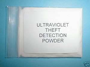 ULTRAVIOLET THIEF THEFT DETECTION FINGERPRINT POWDER  