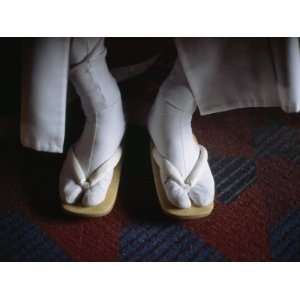  Traditionally Clad Feet in Odori Tabi Socks and Zori 