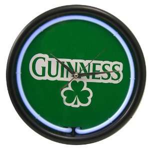  Guinness Shamrock Logo Neon Clock