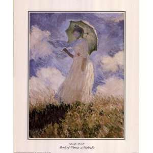  Sketch of Woman and Umbrella by Claude Monet. Size 12.31 