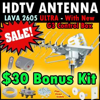   Ultra w/ G3 Control Box Indoor/Outdoor HDTV Antenna Lavasat UHF/VHF