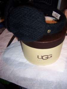 NEW UGG Australia Earmuffs Wool cable knit black  