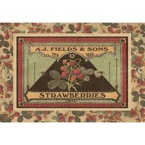  Field Berries Strawberries Art on Canvas Home Accent 