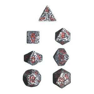  Chessex Dice Polyhedral 7 Die Speckled Dice Set   Granite 