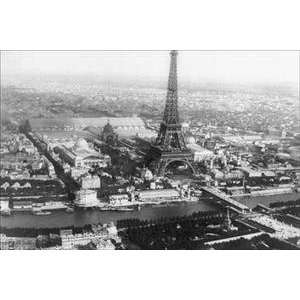   20 x 30 stock. Eiffel Tower as viewed from a Balloon