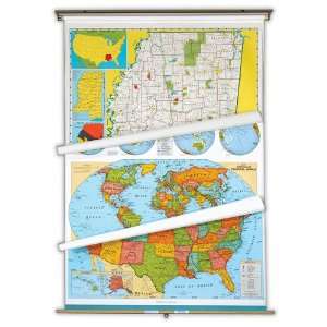  Universal Map 2611427 United States World Large Scale Wall Map 