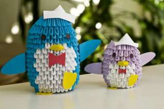 big and a little penguin I made out of cardstock with the help of 