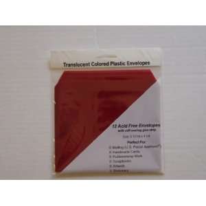  Clear Plastic Envelopes (Red A2)   12 Pack Office 