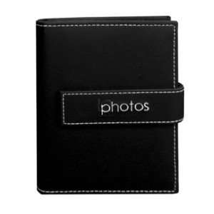 36 PHOTOS EXPRESSIONS EMBROIDERED MAGNETIC STRAP ALBUM   BLACK PHOTOS 