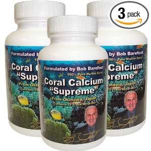  Coral Calcium Supreme ~ 1000mg ~ Bob Barefoot Formula 3 Bottles (90 