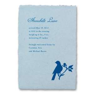  Blue Bird on a Twig Birth Announcement Health & Personal 