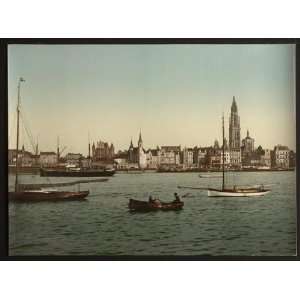  Photochrom Reprint of General view, II, Antwerp, Belgium 