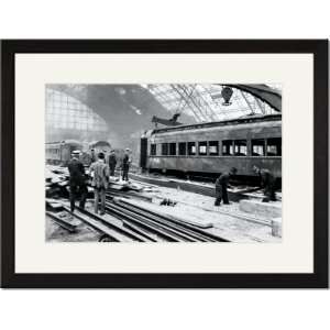   /Matted Print 17x23, Railroad Shed House After Fire, Philadelphia, PA