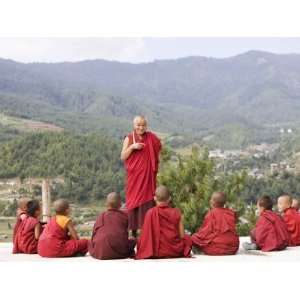 Buddhist Monks, Karchu Dratsang Monastery, Jankar, Bumthang, Bhutan 
