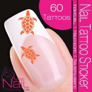  Nail Tattoo Sticker Turtle / Tortoise   orange Beauty