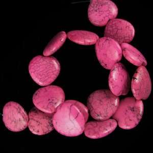  24mm pink turquoise heart beads 16 strand