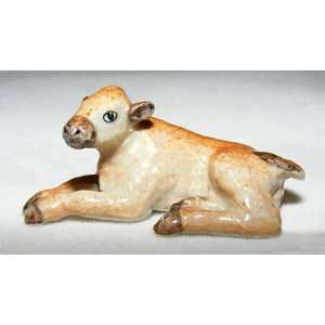  BISON Calf Baby lays down Figurine MINIATURE Porcelain New 