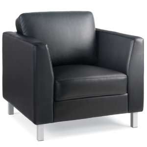  Steelcase Turnstone Lincoln Lounge Chair   Black Leather 