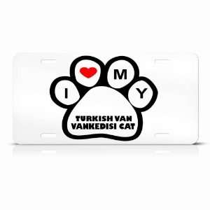Turkish Van Vankedisi Cats White Animal Metal License Plate Wall Sign 