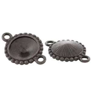   TierraCast® Pewter Black Beaded Rivoli Holder Link