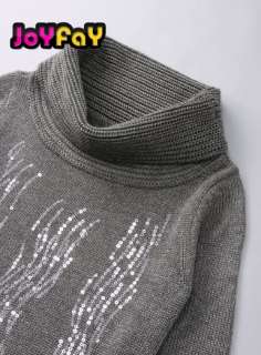 Twinkling Sequins Embroidered Long Woolen Women Sweater  