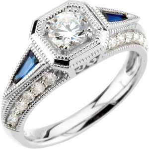 Antique Vintage Art Deco Style Diamond Semi Mount Engagement Ring .50 