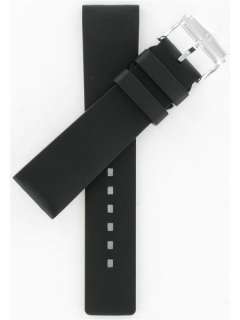 Hirsch 20mm Black Rubber PURE Series Watch Band  
