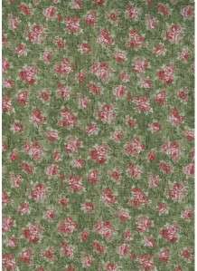 VICTORIAN COURTSHIP PINK ROSE GRN~ Cotton Quilt Fabric  