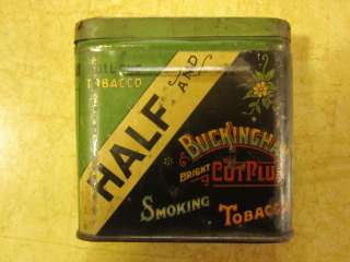 half & half buckingham bright cut plug smoking tobacco tin roll or 