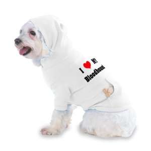  I Love/Heart Bloodhound Hooded (Hoody) T Shirt with pocket 