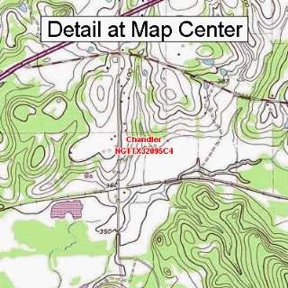 USGS Topographic Quadrangle Map   Chandler, Texas (Folded/Waterproof 