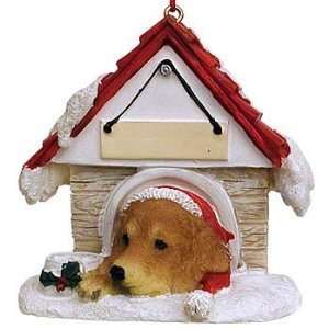  Golden Retriever Doghouse Magnet/Ornament 