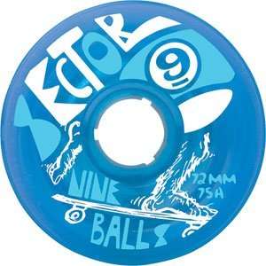 Sector 9 9 Ball 75a 72mm Clear Blue Skateboard Wheels (Set Of 4 