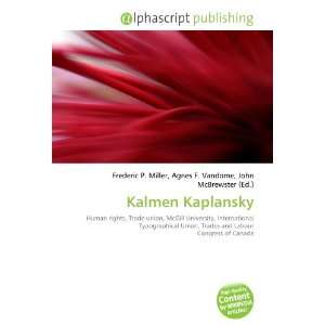  Kalmen Kaplansky (9786134308588) Books