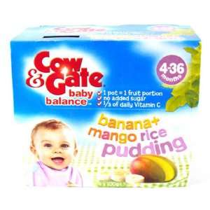 Cow & Gate 4 Month Balance Banana & Mango Rice Pudding 4 Pack 400g 