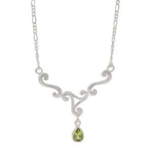  Sterling Silver Triskele with Peridot Necklace Jewelry