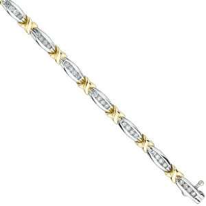    10K Two Tone Gold 1 ct. Diamond Tennis Bracelet Katarina Jewelry