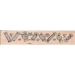  Candy Border Wood Mounted Rubber Stamp (I7528) Everything 